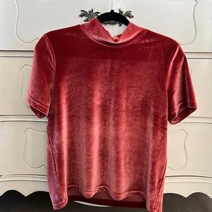 Coral Velvet Madewell Top